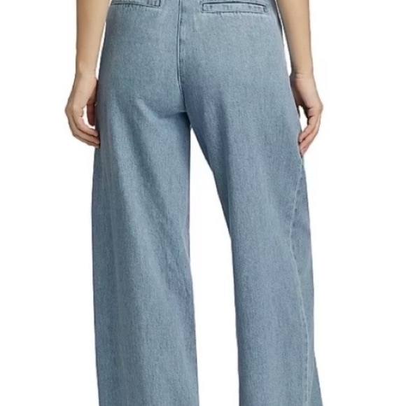 NWT Size 26. Rag & Bone Aurora Pleated Trousers, High Rise, Wide-Leg, Light Blue - Picture 2 of 5